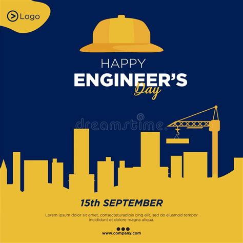 Banner Design Of Happy Engineer S Day Stock Vector Illustration Of