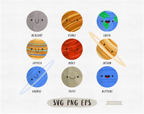 Space Clipart Solar System Svg Space Svg Cute Planets Clipart Etsy