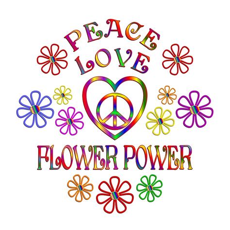 Though they are more commonly associated with passion and romantic love today, roses in they represent deities and closely held values. "Peace Love Flower Power" by CoolDoodles | Redbubble