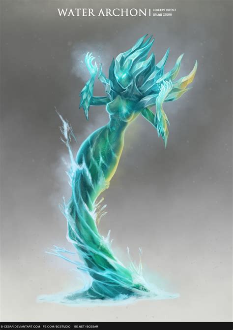 Water Archon By B Cesar Mythical Creatures Art Creature Concept Art