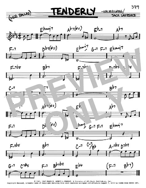 Tenderly Sheet Music By Jack Lawrence Real Book Melody And Chords C
