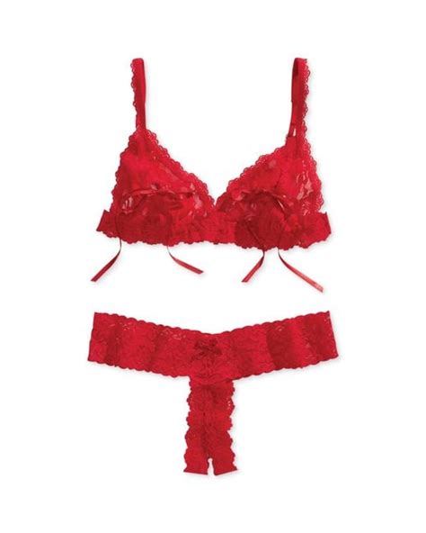 Hanky Panky After Midnight Signature Lace Peek A Boo Bralette 487831 In Red Lyst