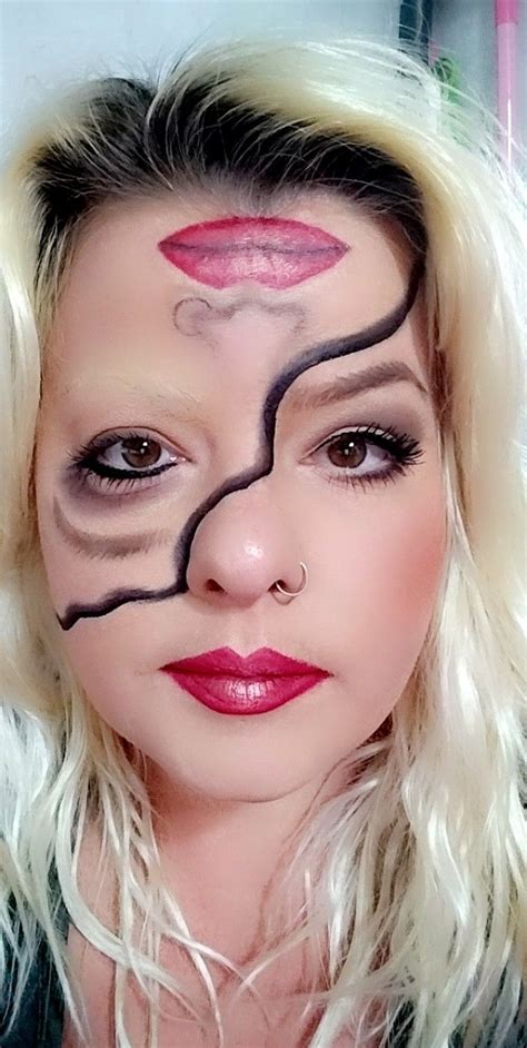 Halloween Fx Makeup Half Upside Down Face Halloween Face Makeup Fx