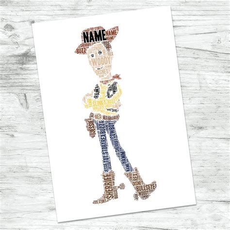 Personalised Woody Print Custom Word Wall Art Toy Story Etsy Australia