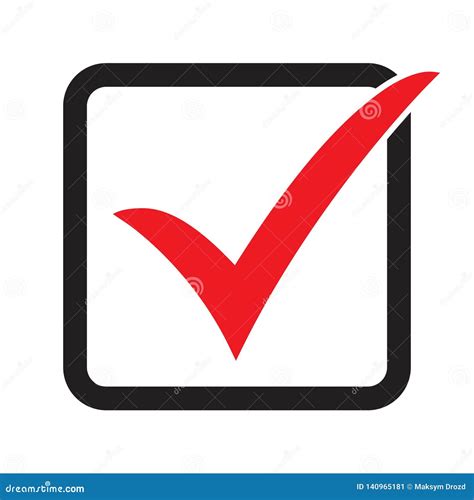 Red Check Mark In A Box Vector Icon Stock Illustration Illustration