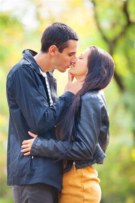 Couple Kissing At Outdoor Stock Image Image Of People