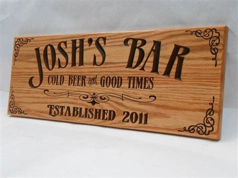 Wood Man Cave Bar Sign Personalized Pub Sign By Mvwoodworks 3995