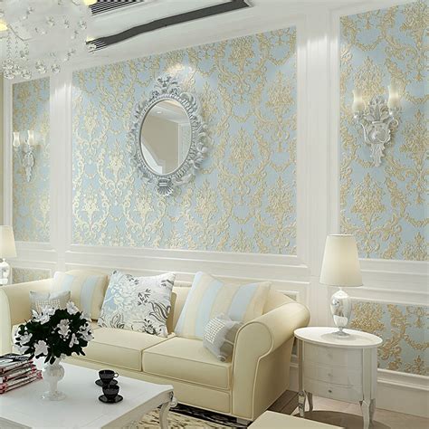 Beibehang Embossed European Silk Damascus Wallpapers For Living Room
