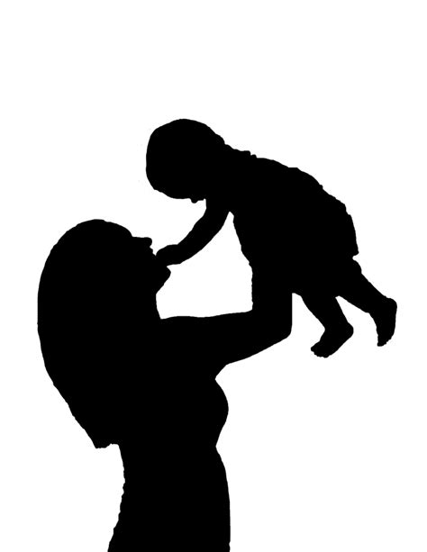 Mother Child Silhouette Clip Art Child Png Download