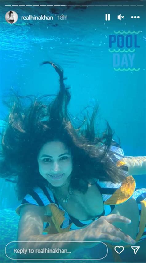 How Hina Khan Turned The Pool Into Her Bed In The Maldives News Naveen