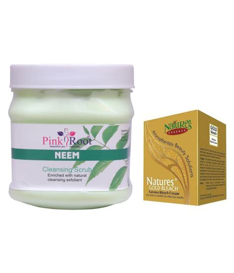 Pink Root Neem Scrub Gm With Fem Gold Bleach Day Cream Gm Pack Of