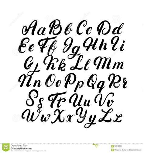 Cursive Calligraphy Alphabet Typography Alphabet Cursive Fonts