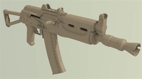 Aks 74u Free 3d Model In Rifle 3dexport
