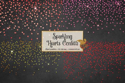 Sparkling Hearts Confetti Overlays By Digital Curio Thehungryjpeg