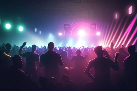Premium Photo Party People Enjoy Concert By Dancing In Nightclub