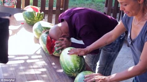 record breaker ahmed tafzi smashes watermelons with his skull in five seconds daily mail online