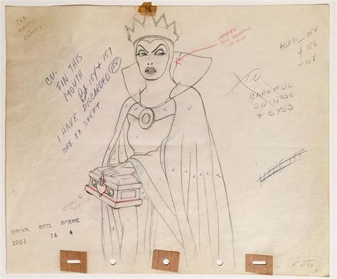 Original Disney Animation Cels And Drawings From Snow White And The