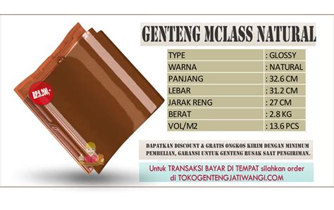 .genteng keramik produksi dari pt sayap mas utama (wings group), dimana merupakan pioner dari produsen genteng keramik type m. Harga Genteng Keramik Di Bekasi