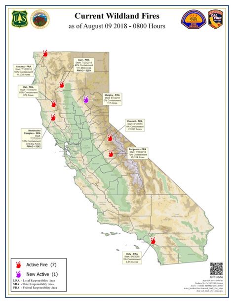Map Showing Current Fires In California Free Printable Maps