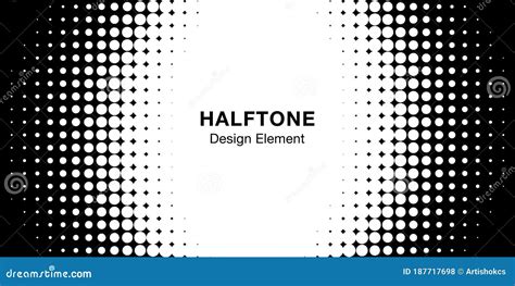 Halftone Circle Frame Horizontal Background Black Circular Border