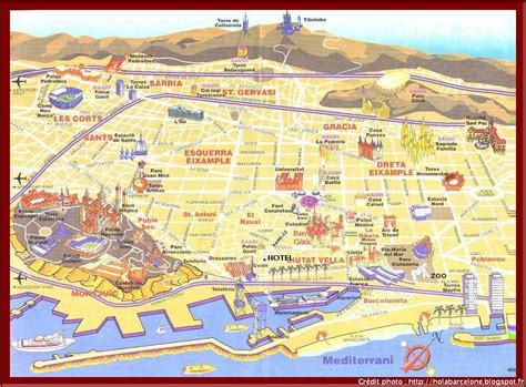 Carte De Barcelone Avec Les Quartiers
