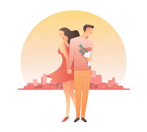 valentines day vector illustration of a couple in love holding handseps10 vector hand female