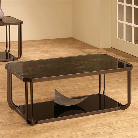 Black Tempered Glass Coffee Table Coaster Furniture Furniture Cart