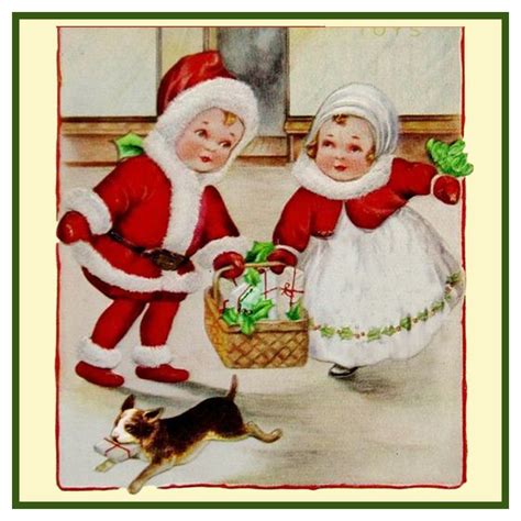 Vintage Christmas Santa Helpers Nimble Nicks 3 Counted Cross Stitch
