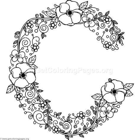 These beautiful bold letters with floral design shapes are great for initials. Floral Alphabet Letter C Coloring Pages - GetColoringPages.org