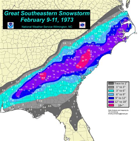 The Great Southeastern Snowstorm February 9 11 1973