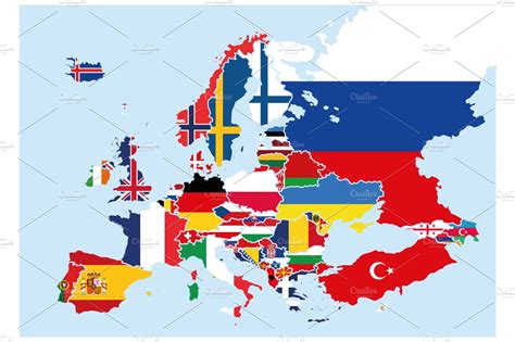 Flags Europe Map Creative Daddy