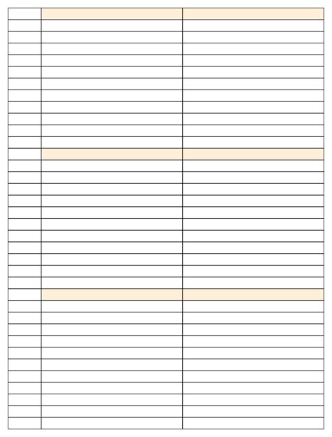 Lined Paper With Columns Printable