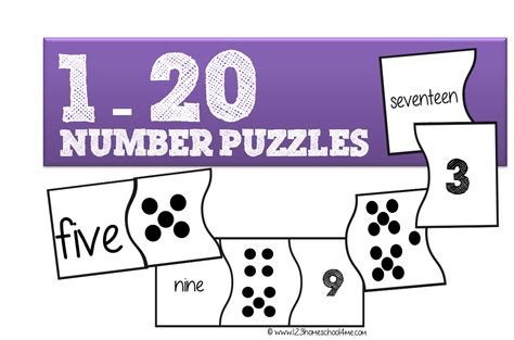 1 20 Number Puzzles Numbers Kindergarten Number Puzzles Kindergarten