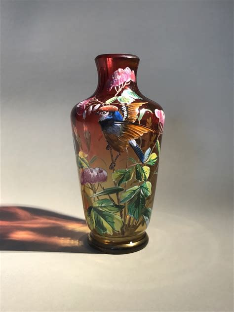 Harrach Enameled Bird Vase Collectors Weekly