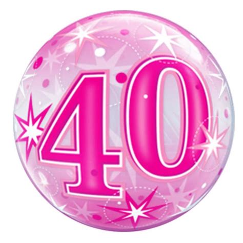 Geburtstag schicke ich dir 40 knuddel und einen kuss. 40. Geburtstag PINK Bubble, 5,12