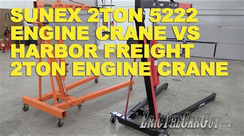 The hoist was pushed fully against my front bumper and i could do almost nothing to get it to. Sunex 2 Ton 5222 Engine Crane vs Harbor Freight 2 Ton Engine Crane -EricTheCarGuy - YouTube
