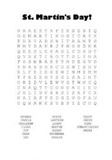 English worksheets: St. Martin´s Day word search