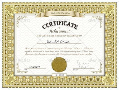 Gold Detailed Certificate T Certificate Template Word Certificate