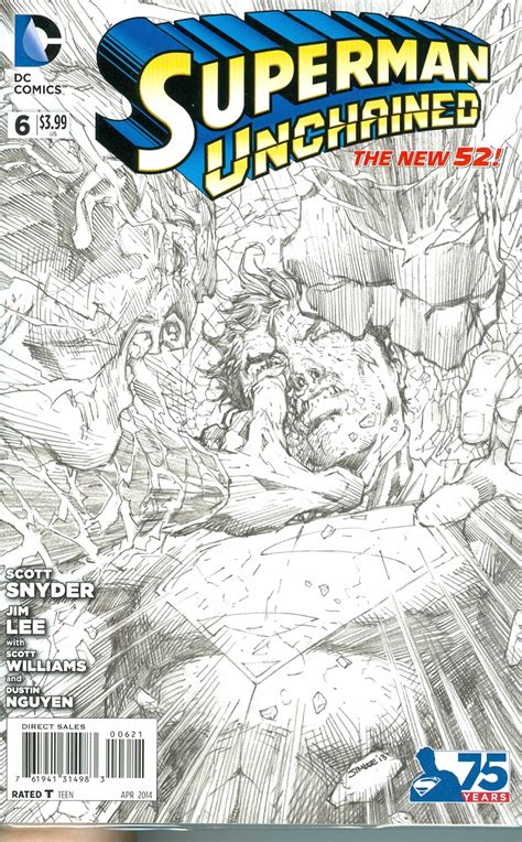 Superman Unchained 6 Cover M Incentive Jim Lee Sketch Cover