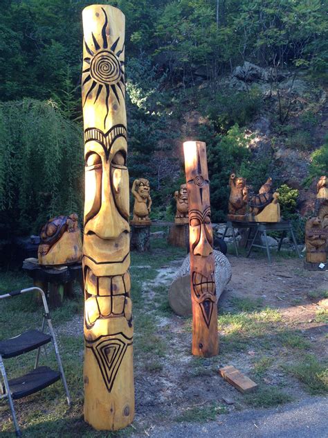 Pin by Jim Haggart Carvings on James Haggart's Tiki Carvings | Tiki statues, Tiki art, Tiki totem
