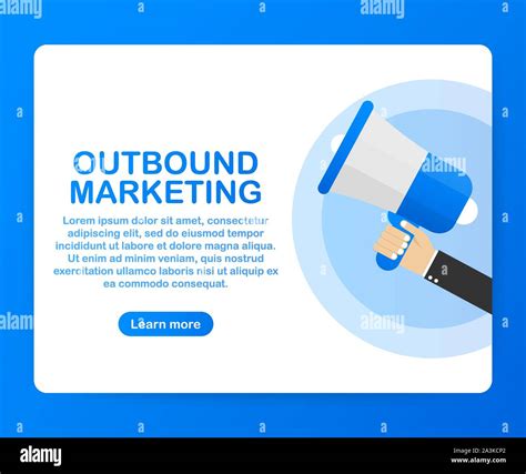 Megaphone Hand Business Concept With Text Outbound Marketing Vector