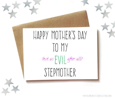 Happy Mothers Day Card For Step Mom Funny Step Mother Mothers