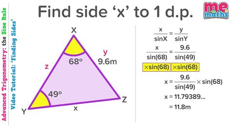 Using The Sine Rule To Find Sides Advanced Trigonometry Tutorial Revision Youtube