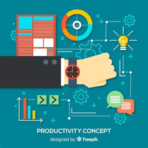 Free Vector Modern Productivity Concept With Flat Design