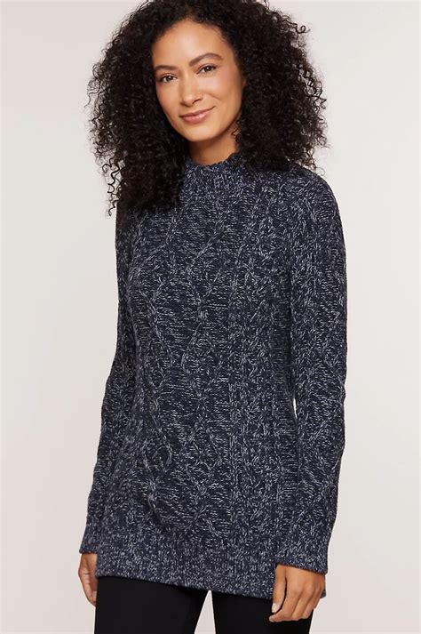 Tove Cable Knit Marled Cotton Pullover Sweater Overland