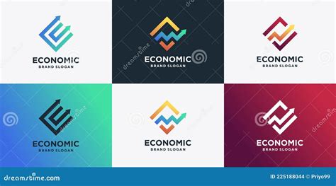 Set Of Economic Logo Collection With A Unique Arrow Concept Premium