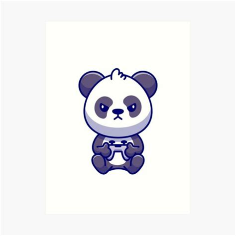 Kawaii Panda Gaming Japanese Art Print For Sale By Yashhhh44 Redbubble