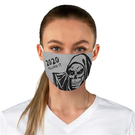 Grim Reaper Fabric Face Mask Killing It 2020 Dark Humor Mask Etsy