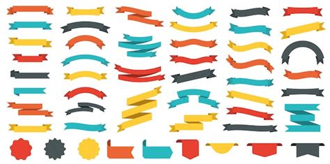 Premium Vector Different Colored Ribbons Collection