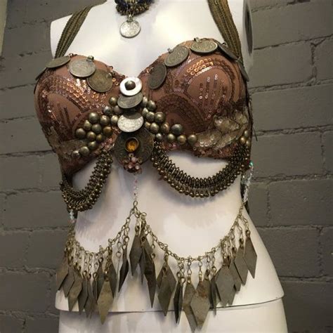 tribal fusion bellydance costume bra with antique appliques etsy tribal fusion bellydance